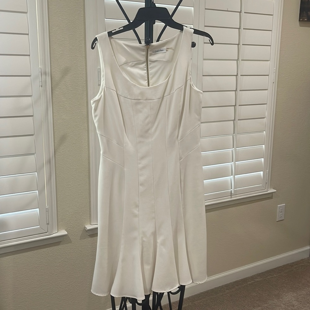 White Calvin Klein office dress
